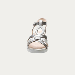 SANDALIAS DE CUÑA VANITY PLATA