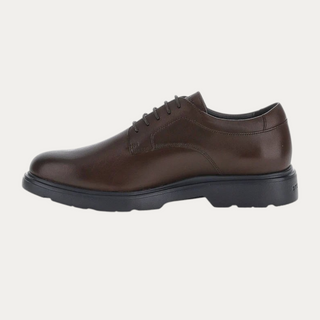 Zapato derby Beviá Forever 2 en piel marrón con cordones, suela de EVA negra y plantilla amortiguadora Blusoft