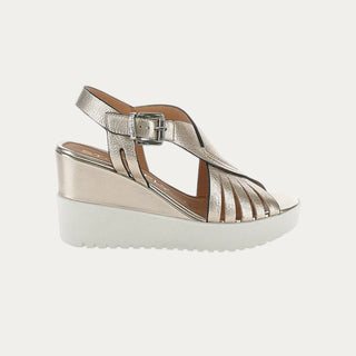 SANDALIAS DE CUÑA ELY 18 ORO