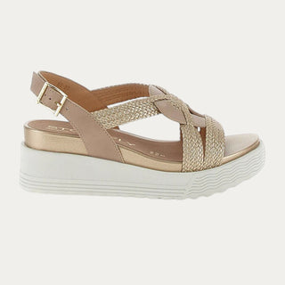 SANDALIAS DE CUÑA PARKY 24 DORADO