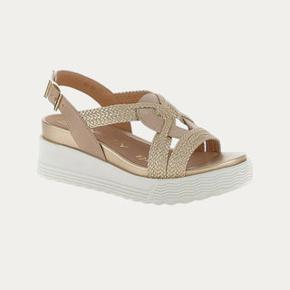 SANDALIAS DE CUÑA PARKY 24 DORADO