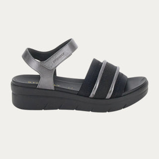 SANDALIAS DE CUÑA AQUA III 25 NEGRO