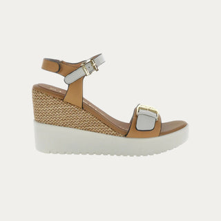SANDALIAS DE CUÑA ELY 21 CUERO