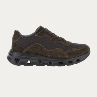 Zapatillas Beviá DYNAMICA 11 de ante y tejido marrón con suela deportiva esculpida de EVA y diseño transpirable