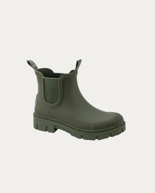 Bota de agua Chelsea Beviá en color caqui con suela track y paneles elásticos laterales