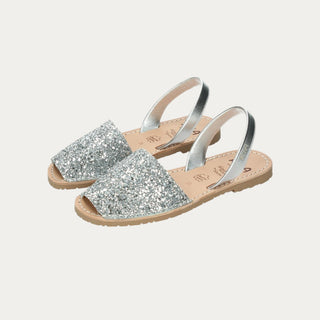 MENORQUINA MUJER GLITTER PLATA