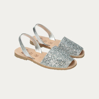 MENORQUINA MUJER GLITTER PLATA