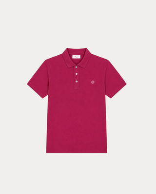 Polo Beviá de algodón en color granate coral con tejido piqué, cuello clásico y logo bordado en el pecho