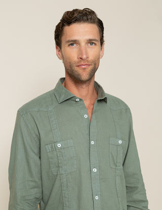 CAMISA GUAYABERA LI-CO VERDE OSCURO