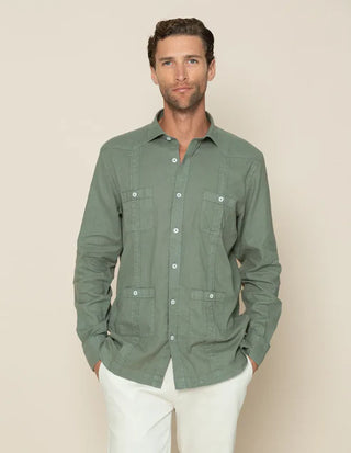 CAMISA GUAYABERA LI-CO VERDE OSCURO