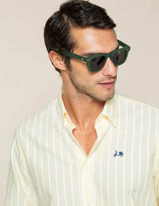 CAMISA OXFORD RAYAS AMARILLAS