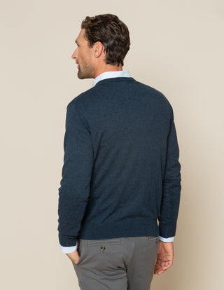 JERSEY CLASSIC V NECK COTTON MARINO