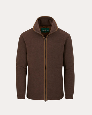 Chaqueta de forro polar Beviá Aylsham en color marrón con cierre de cremallera y cuello alto