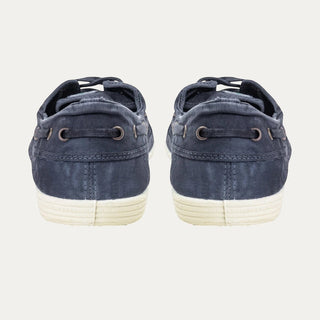 Beviá Náutico Elbrus marino de lona de algodón orgánico con cordones y suela de caucho. Diseño casual.