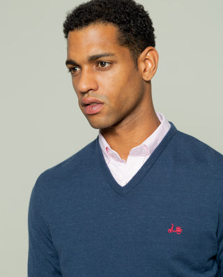 JERSEY ICONIC V NECK MARINO