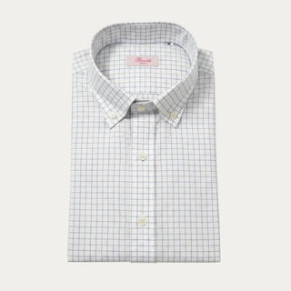 Camisa de hombre Beviá con cuadros azules y cuello button down