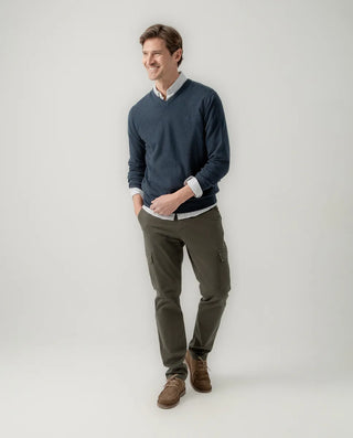JERSEY CLASSIC V NECK COTTON MARINO